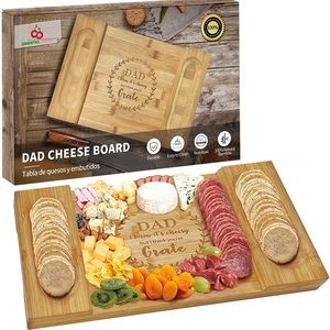 Dad Gifts Dad - Dad Bamboo Cheese Board Gift for Father from Daughter Son Kids